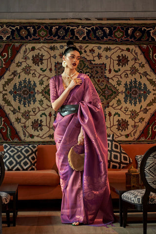 PURPLE KANJEEVARAM HANDLOOM SILK SAREE 