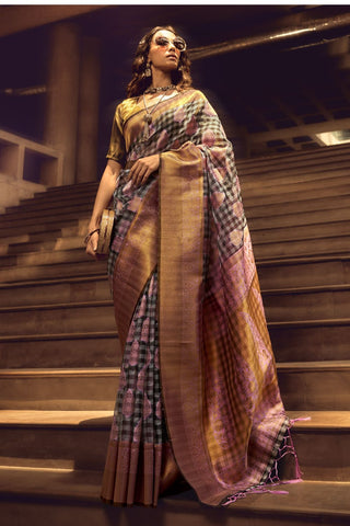 Purple Organza Weaving Saree