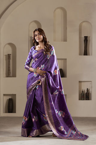 Purple Soft Dola Silk Saree