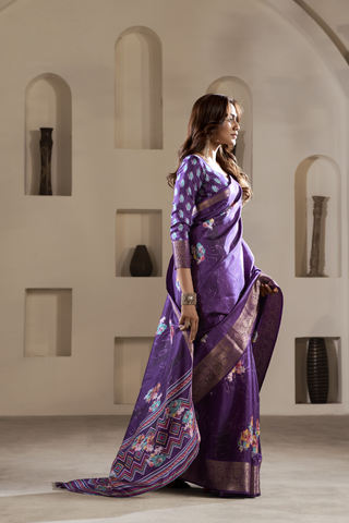 Purple Soft Dola Silk Saree