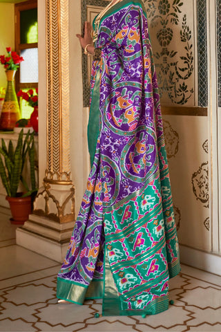 Purple Banarasi Patola Silk Saree