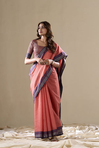 RED HANDLOOM COTTON SAREE