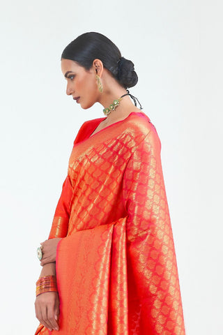 RED KANJEEVARAM HANDLOOM SILK SAREE 