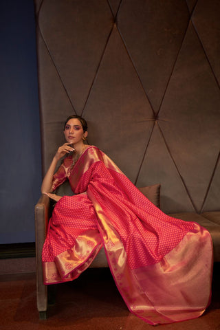 RED KANJEEVARAM HANDLOOM SILK SAREE 