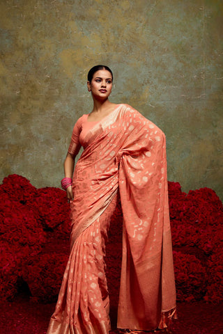 Red Georgette Silk Saree_umari Sarees