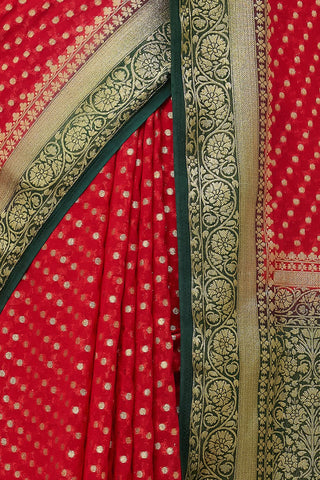 Red Pure Georgette Saree