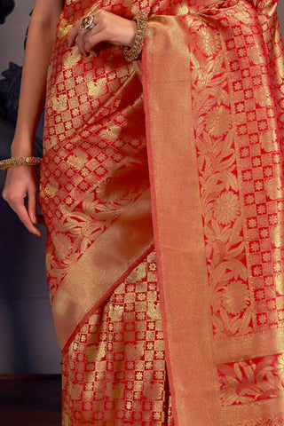 RED KANJEEVARAM HANDLOOM SILK SAREE 