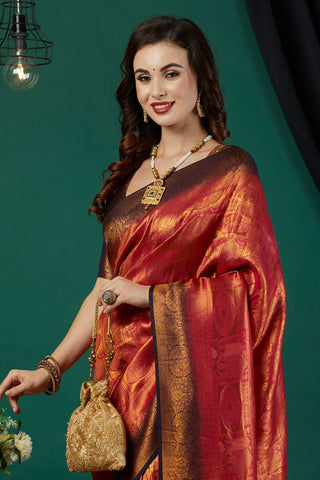 Red Soft Kanjeevaram Silk Saree_Kumari Sarees