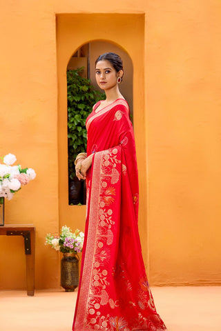 Red Dola Silk Saree_Kumari Sarees