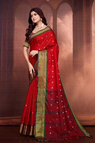 Red Pure Aura South Soft Silk Pattu Saree_Kumari Sarees