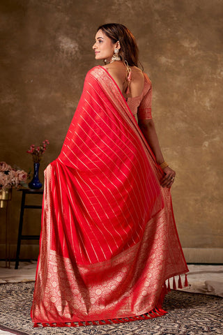 Red Georgette Silk Saree_Kumari Sarees