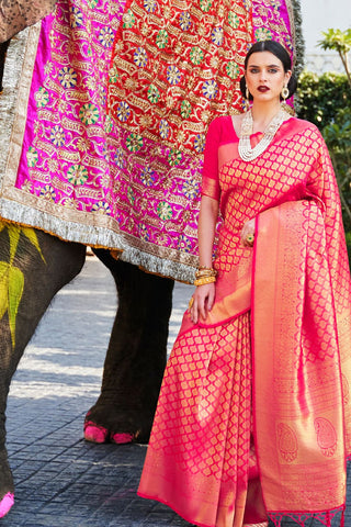 RED KANJEEVARAM HANDLOOM SILK SAREE 