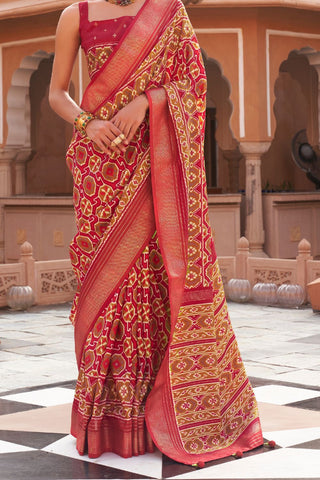 Red Banarasi Patola Silk Saree_Kumari Sarees