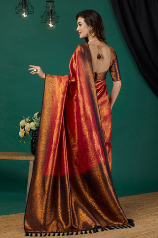 Red Soft Kanjeevaram Silk Saree_Kumari Sarees