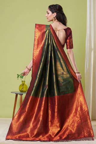 Red Banarasi Silk Saree_Kumari Sarees