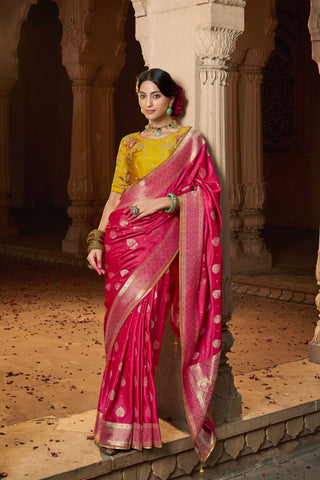 Red Pure Satin Fancy Saree