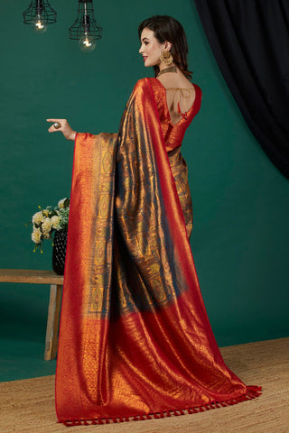 Red Soft Kanjeevaram Silk Saree_Kumari Sarees