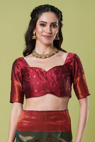 Red Banarasi Silk Saree_Kumari Sarees