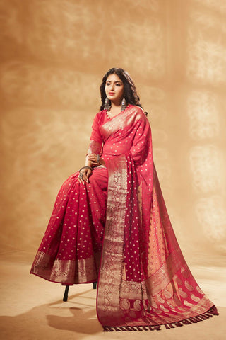 Red Georgette Saree_Kumari Sarees
