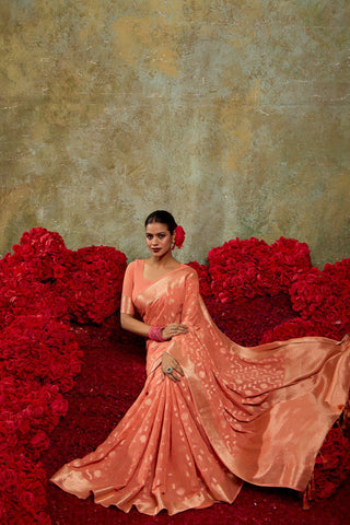 Red Georgette Silk Saree_umari Sarees