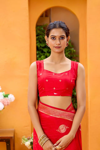 Red Dola Silk Saree_Kumari Sarees