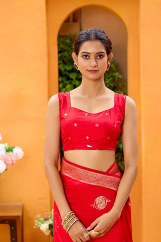 Red Dola Silk Saree_Kumari Sarees