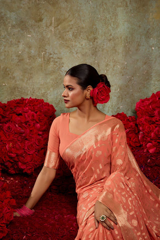 Red Georgette Silk Saree_umari Sarees