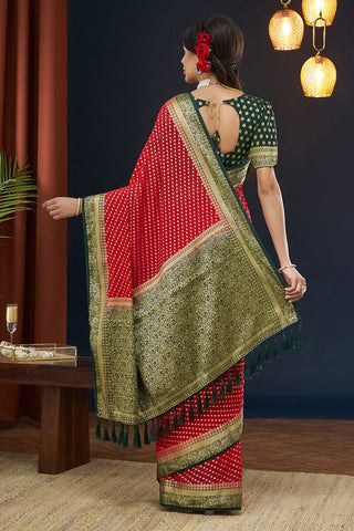Red Pure Georgette Saree