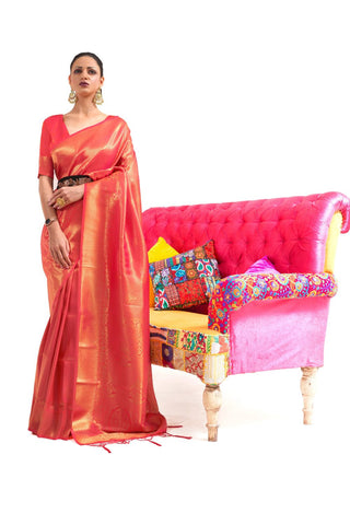 RED KANJEEVARAM HANDLOOM SILK SAREE 