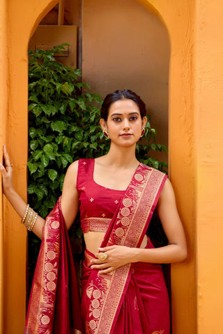 Red Dola Silk Saree_Kumari Sarees