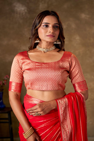 Red Georgette Silk Saree_Kumari Sarees