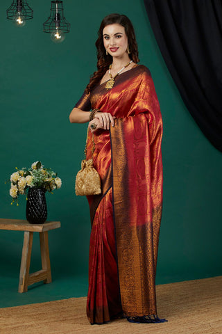 Red Soft Kanjeevaram Silk Saree_Kumari Sarees