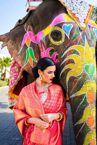 RED KANJEEVARAM HANDLOOM SILK SAREE 