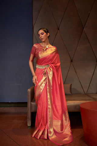 RED KANJEEVARAM HANDLOOM SILK SAREE 