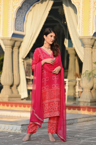 Red Soft Chinnor Silk Embroidered Kurta Set_Kumari Sarees