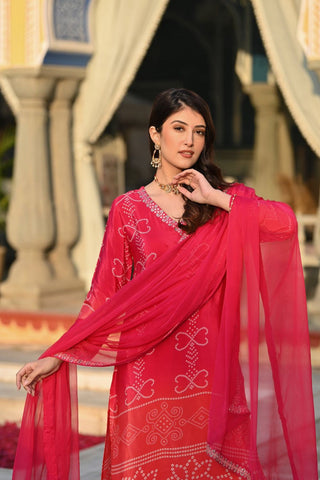 Red Soft Chinnor Silk Embroidered Kurta Set_Kumari Sarees