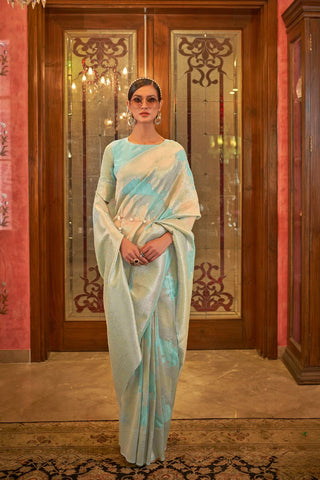 SKY BLUE MODAL SEQUINS VALUE ADDED SILK SAREE