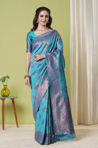 Yellow Banarasi Silk Saree_Kumari Sarees