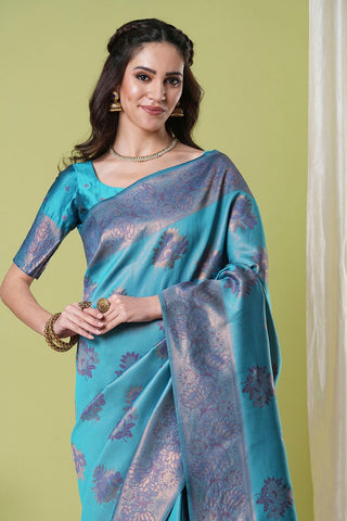 Yellow Banarasi Silk Saree_Kumari Sarees