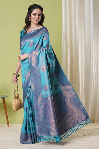 Yellow Banarasi Silk Saree_Kumari Sarees