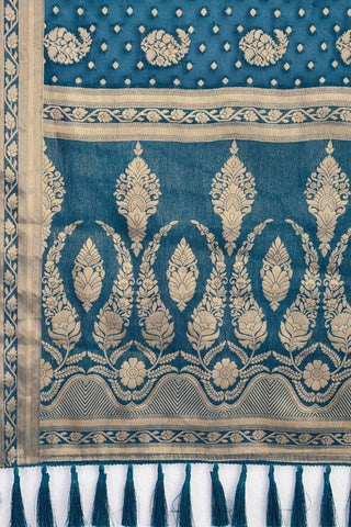 Teal Blue Georgette Silk Saree_Kumari Sarees