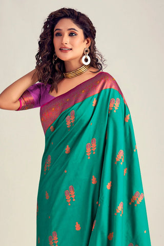 GREEN SOFT SILK SAREE