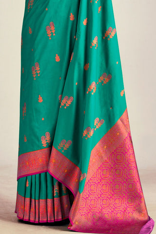 GREEN SOFT SILK SAREE