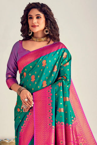 GREEN SOFT SILK SAREE