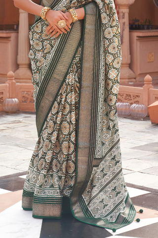 Green Banarasi Patola Silk Saree