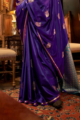 Violet Two Tone Pure Satin Saree