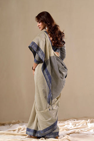 Warm Grey Handloom Cotton Saree_Kumari Sarees