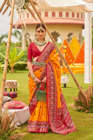 YELLOW BANARASI PATOLA SILK SAREE