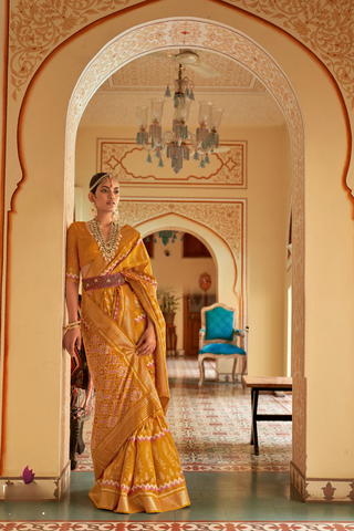 YELLOW BANARASI PATOLA SILK SAREE