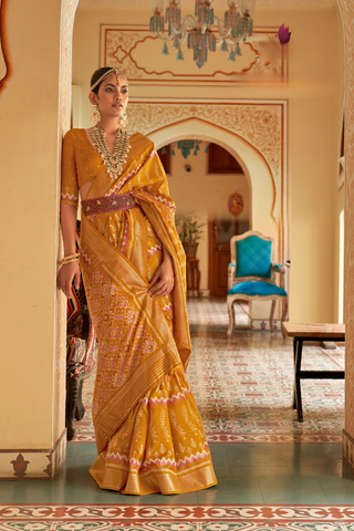 YELLOW BANARASI PATOLA SILK SAREE